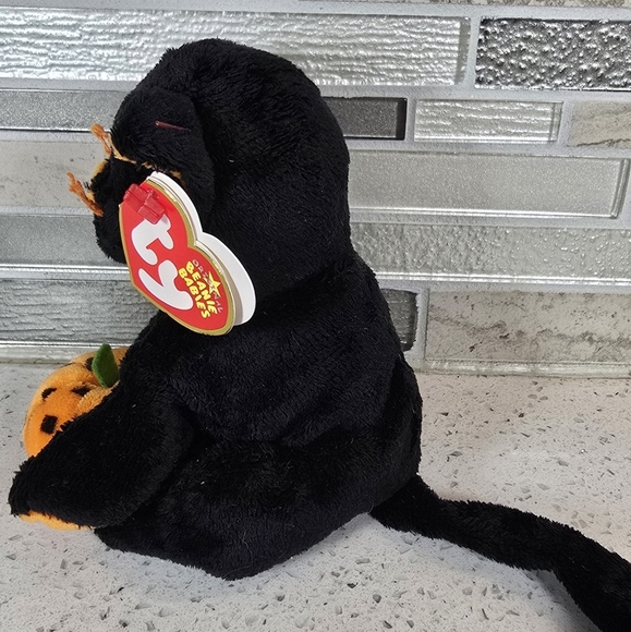 Ty Beanie Babies - Superstition - Black Cat with Pumpkin - Picture 2 of 6
